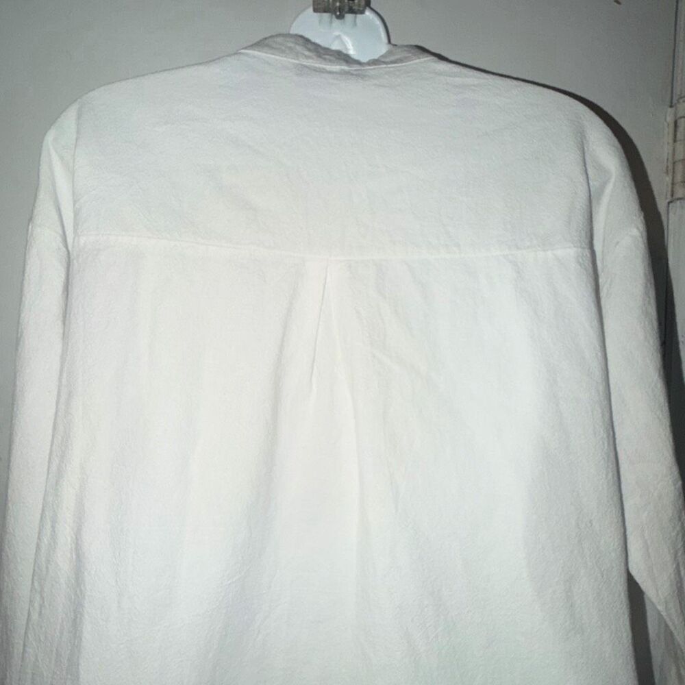 CAMISA White Cotton Blend Roll Sleeve Floral Print Blouse-XXL - Picture 6 of 9